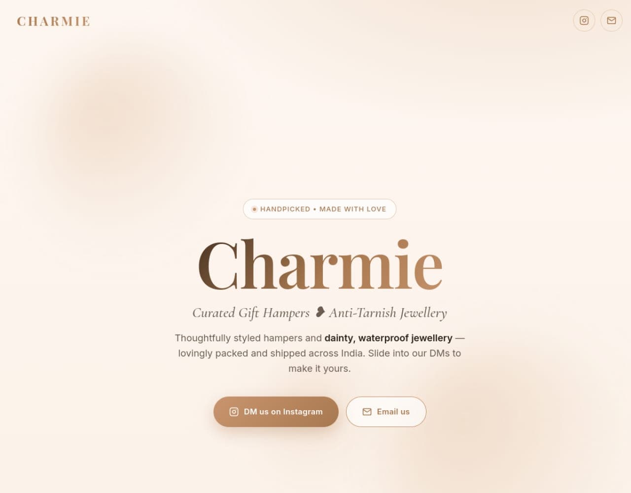 Charmie website preview