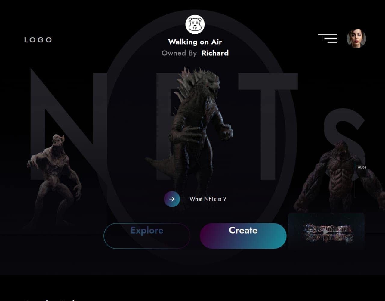 NFTs Marketplace website preview