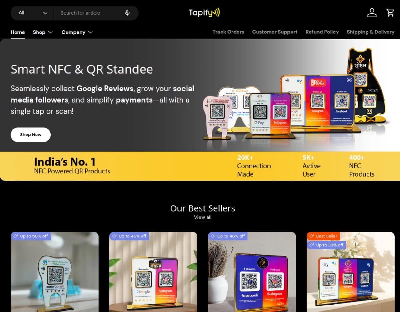 Tapify website preview